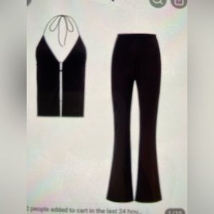 Two piece penstripe pant suit